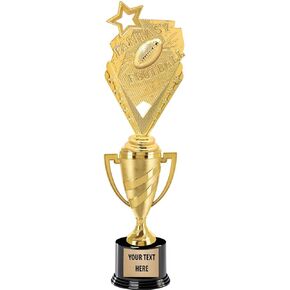 Crown Awards Fantasy Football Trophy, 13" Gold Cup Fantasy Football Trophies with Custom Engraving Prime