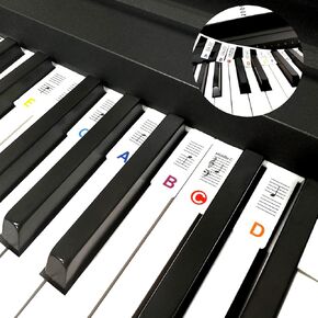 Removable Piano Keyboard Note Labels for 88 Keys - Colorful Note Labels for Learning & Practicing, Easy to Apply and Remove, Perfect for Beginners and Kids, Durable Silicone Material