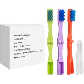 Travel Toothbrush, Individually Wrapped Pre-Pasted Soft Bristles, Disposable Toothbrushes with Toothpaste, Disposable Toothbrush for Adults & Kids, Pack of 100