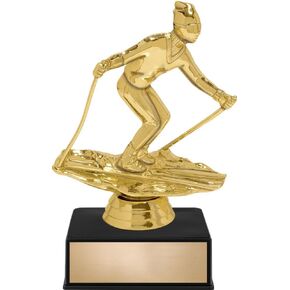 5.5" Ski Recreational Male Award On Black Luxury Base