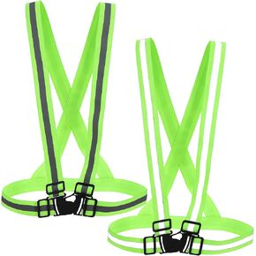 SUPVOX 2 Pcs Reflective Running Gear: Reflective Vest,High Visibility Vest Adjustable Straps for Outdoor Cycling,Walking,Construction Workers