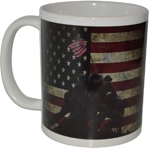 Rogue River Tactical Patriotic USA Flag Funny Coffee Mug Novelty Cup Gift America Iwo Jima