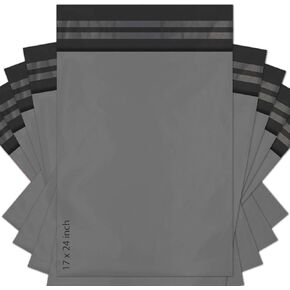 Red Ember 17 x 24 Mailing Poly Postal Self Seal Bags Large Mailing Bags Postage Packaging Assorted Mailers Posting Shipping Post Parcels Package Bags (Gray, Pack of 5)
