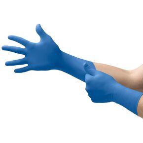Microflex SafeGrip SG-375 Extra Thick Disposable Latex Gloves for Life Sciences, Automotive w/Textured Fingertips - Large Blue (Box of 50)