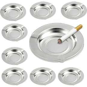 Ash Tray For Cigarettes & Cigar, Joyfulmap 10-Pack Stainless Ash Tray, Disposable AshTray, Portative Ash holder for Indoor/Outdoor, Home, Office, Patio, Restaurant Style,Round