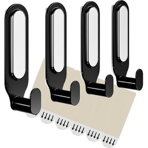 TAILI Damage-Free Hanging Metal Hooks with Adhesive Strips, Adhesive Hooks for Home Storages and Hanging Decorations