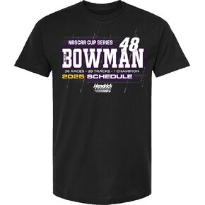 Chase Elliott 2025 NASCAR Cup Series Schedule T-Shirt Black in Kuwait