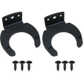 Heyous 2PCS Microphone Stands Black Wall Mount Wireless Microphone Double Hook Stand Silicone Wireless Microphone Hook Hanger with Mounting Screws