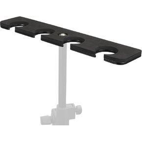 Multi Mic Holder for Mic Stand, Multiple Microphone Organizer and Display for Wired and Wireless Mics, Hold Up to 4 Microphones, Aluminum, Black