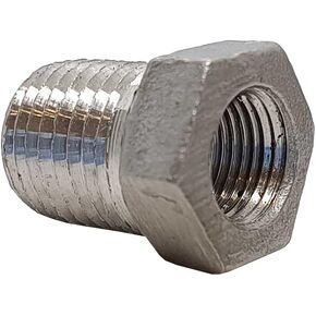 AF Hydro Stainless Steel SS316 Reducing Hex Bushing Pipe Fitting, 3/8'' NPT Male x 1/8'' NPT Female Thread, Pressure Rating up to 150 PSI, Class 150 Reducer Connector Adapter