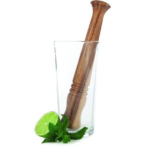 iblay Sheesham Wooden Muddler Bar Tool ، 10 - بوصة الصلبة Mojito Mujitly مع رأس مسطح ، شرب الكوكتيل التجاري ، إكسسوارات البار: 1 جهاز كمبيوتر.