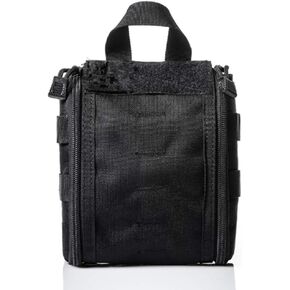 Molle First Aid Pouch Tactical Medical Utility Bag First Aid EMT Bags Emergency Pouch for Camping (Black 1000D Nylon)