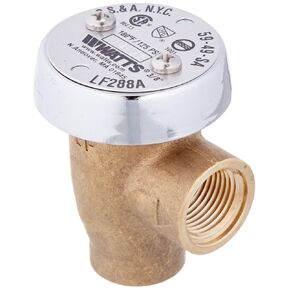 Watts LF288A 3/8" Lead-Free Brass Anti-Siphon Vacuum Breaker Backflow Preventer, Female NPT Inlet and Outlet, Silicone Disc Seat, Chrome Hood, Low-Flow Applications