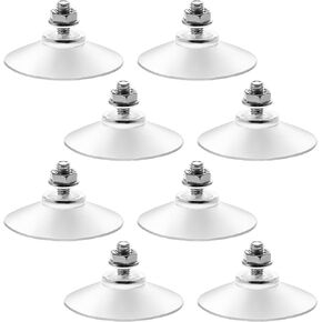 8 Pack Clear PVC Sucker Pads Thickened Sucker Suction Cups with M6 x 14 Thread Screw Extra Strong Adhesive Glass Suction Holder Heavy Duty Window Suction Cups for Bathroom Kitchen Glass Wall Door