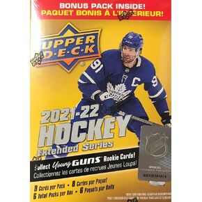 2021 2022 Upper Deck Hockey Extended Series Factory Sealed Onpered Blaster Box من الحزم الممكنة الناشئين الصغار والبلوزات