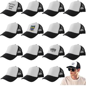 15 Pack Sublimation Blanks Trucker Hats Bulk Bulk Wholesale Mesh Baseball Cap DIY Custom Hats for Men Women