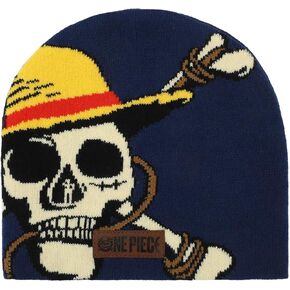 Bioworld One Piece Live Action Straw Hat Skull & Crossbones Navy Cuffless Beanie