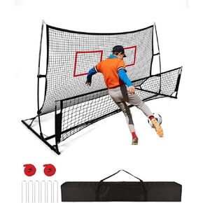 Soccer Rebounder 2In1, Large(7.2’x4’) & Small(7.2’x4’) Dual-Sided Soccer Rebound Net With 2Pcs Adjusted Freely Target, 6Pcs Metal Stakes & Carry Bag, Suitable for All Ages Team or Solo Soccer Training