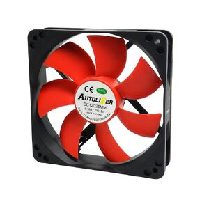 80mm Black and Red PC Fans, Sleeve Bearing Silent Cooling Fan for Computer PC Cases, CPU Coolers