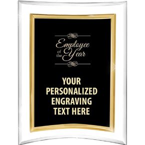 Crown Awards Employee of The Year Acrylics - 8" Picturesque Freestanding Acrylic Frame Employee of The Year Presentation Award, Free Personalization Prime
