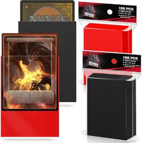 200PS MTG Card Sleeves Top Loaders for Trading Cards,Matte Card Sleeves for Standard Cards, 2 Colors Cards Sleeves Fit for Baseball Cards, Sports Cards, Game Card (Blue&Red)