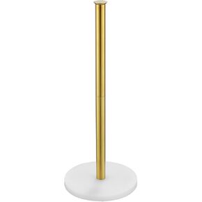JQK Toilet Paper Storage Stand White Gold, 304 Stainless Steel Tissue Reserve Holder Dispenser for Bathroom, Brushed Gold, TPS180-WG