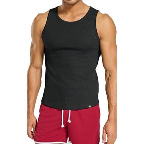 Men's Essential Slim Fit Ribbed Tank Tops Sleeveless Gym Shirts