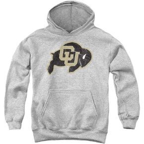 University of Colorado Official Distressed Primary Youth Kids Boy/Girls Pull-Over Hoodie Sweatshirt