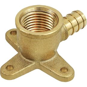 QYEM0034-OM 3/4 Inch Drop Ear Elbows X FIP, No Lead DZR Brass Construction, Barb, Compatible w/PEX Pipe, Low-Cost Plumbing Connection, Durability Easy to Install, 37