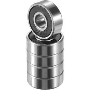 ACROPIX 606-2RS Bearings Double Rubber Sealed Deep Groove Ball Bearings 6x17x6mm Silver Tone - Pack of 5