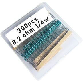 8.2 1/4W, 8.2R1/4W, 8.2 ohm, 8.2 R 1/4W, 8.2Ωresistor, 8.2 ohm resistor, 8.2 ohm Metal resistor, 8.2 R Metal Film resistors 1/4w(0.25w) 1% tolerance 0.01 MF Metal Film Fixed Resistor 300 pcs