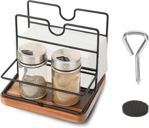 حامل منديل Wllhyf للطاولة ، ورقي معدني منديل الموزع متعدد الوظائف ، حامل الفلفل ، حامل منديل ، ورقة منديل ، مائدة طعام المطبخ in Kuwait