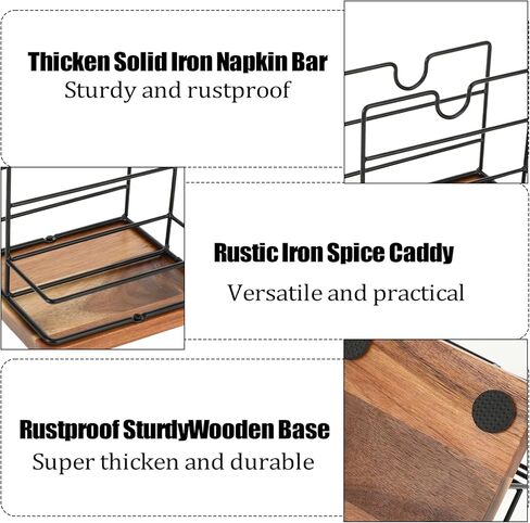 حامل منديل Wllhyf للطاولة ، ورقي معدني منديل الموزع متعدد الوظائف ، حامل الفلفل ، حامل منديل ، ورقة منديل ، مائدة طعام المطبخ in Kuwait