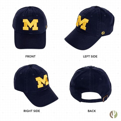 Desert Cactus University of Michigan Baseball Hat UM Wolverines Brimmed Embroidered Cap Adjustable Cloth Strap Adult Type A in Saudi Arabia