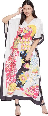 Oussum Women Polyester Casual Kaftan Long Plus Size Summer Beach Caftan Cover Ups Maxi Dresse for Ladies in Saudi Arabia
