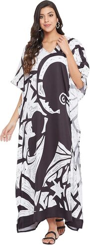 Oussum Women Polyester Casual Kaftan Long Plus Size Summer Beach Caftan Cover Ups Maxi Dresse for Ladies in Saudi Arabia