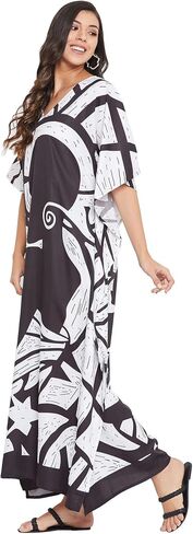 Oussum Women Polyester Casual Kaftan Long Plus Size Summer Beach Caftan Cover Ups Maxi Dresse for Ladies in Saudi Arabia