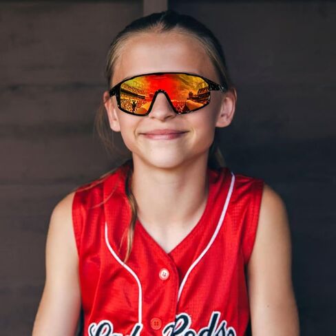 FEISEDY Kids Teens Baseball Polarized Sunglasses Lightweight TR90 Frame UV400 Sports Cycling Shades for Boys Girls B0186 in Saudi Arabia