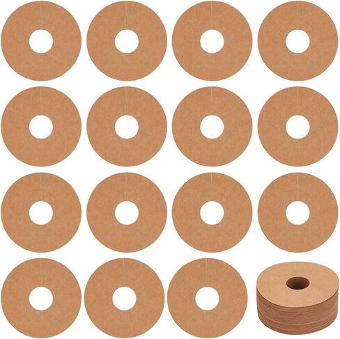 FINGERINSPIRE 150 Pcs Drink Name Tags for Wine Glasses Paper Wine Glass Marker Blank Wine Glass Charm 70mm Round Brown/White Cocktail Champagne Tag Identification Marker for Party Guest in Saudi Arabia