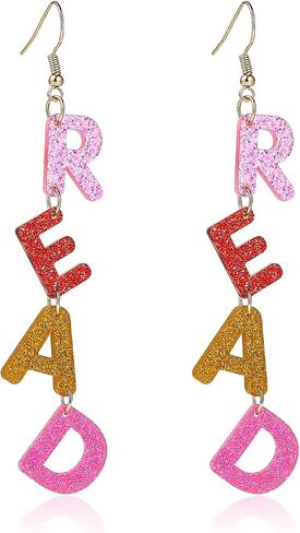 Personality Teacher Student Earrings Pencil Books Dangle Drop Earrings Wooden Read Earrings Teachers Appreciation Day Gifts Reading for Women Back to School Jewelry Graduation Gift in Kuwait
