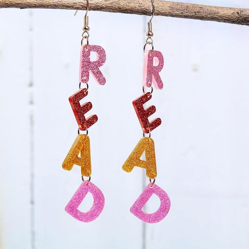 Personality Teacher Student Earrings Pencil Books Dangle Drop Earrings Wooden Read Earrings Teachers Appreciation Day Gifts Reading for Women Back to School Jewelry Graduation Gift in Kuwait