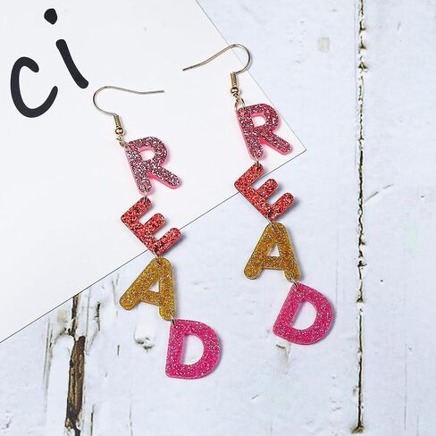 Personality Teacher Student Earrings Pencil Books Dangle Drop Earrings Wooden Read Earrings Teachers Appreciation Day Gifts Reading for Women Back to School Jewelry Graduation Gift in Kuwait