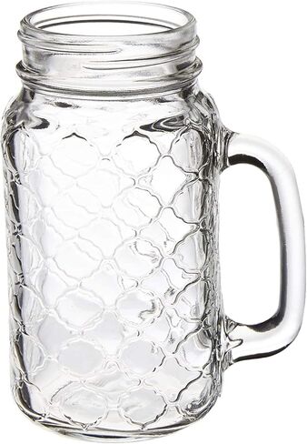 مجموعات من 4 أكواب Mason Jar 24oz مع مقابض زجاجية ، in Saudi Arabia
