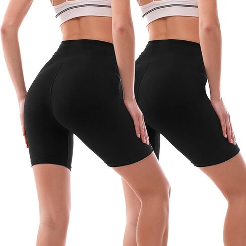 Ipletix 2 Pack Biker Shorts Women, 6" High Waisted Yoga Running Workout Spandex Shorts in Kuwait