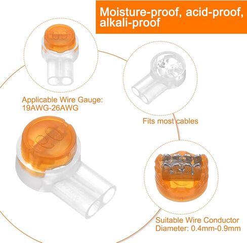 uxcell Wire Connectors Assortment Kit, K2/UY2 Crimp Terminal Connectors Assortment Kit, Butt Connectors, for Waterproof Telephone Line Data Phone Wire Connector, Orange, 20pcs in Saudi Arabia