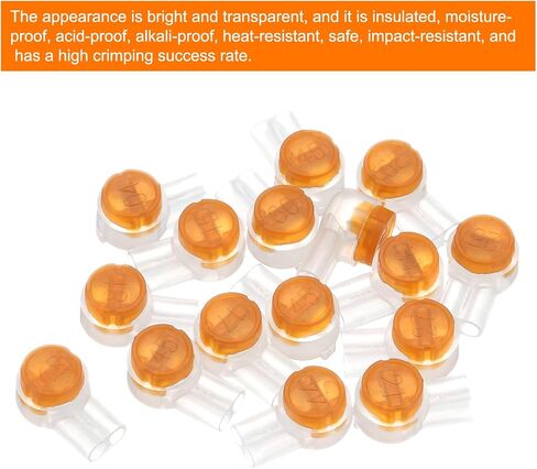uxcell Wire Connectors Assortment Kit, K2/UY2 Crimp Terminal Connectors Assortment Kit, Butt Connectors, for Waterproof Telephone Line Data Phone Wire Connector, Orange, 20pcs in Saudi Arabia