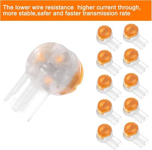 uxcell Wire Connectors Assortment Kit, K2/UY2 Crimp Terminal Connectors Assortment Kit, Butt Connectors, for Waterproof Telephone Line Data Phone Wire Connector, Orange, 20pcs in Saudi Arabia