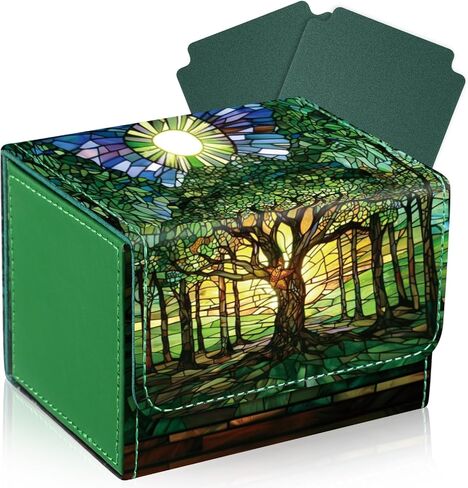 PU Leather Card Deck Storage Box for Mtg Cards Trading Card Storage Box Magic the Gathering Card Box with 2 Card Box Dividers for TCG CCG Magic Cards(Purple,Skull) in Kuwait