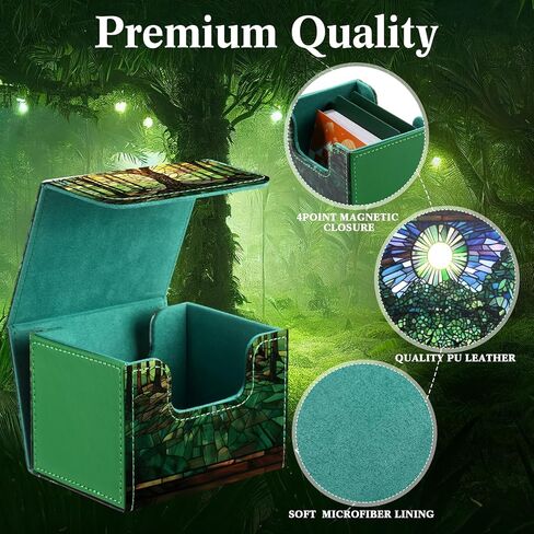 PU Leather Card Deck Storage Box for Mtg Cards Trading Card Storage Box Magic the Gathering Card Box with 2 Card Box Dividers for TCG CCG Magic Cards(Purple,Skull) in Kuwait
