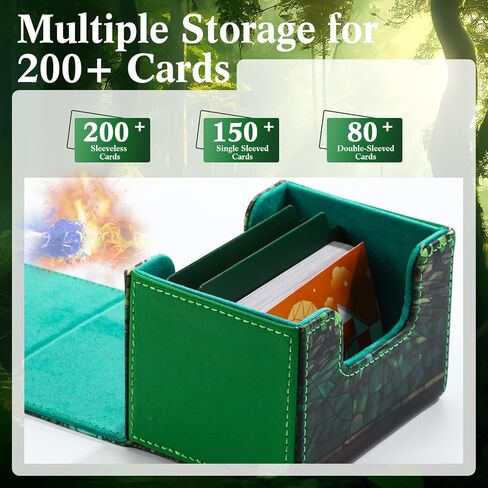PU Leather Card Deck Storage Box for Mtg Cards Trading Card Storage Box Magic the Gathering Card Box with 2 Card Box Dividers for TCG CCG Magic Cards(Purple,Skull) in Kuwait